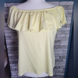 Lilly Pulitzer NWT Pineapple Yellow Off The Shoulder Ruffle top Size Medium